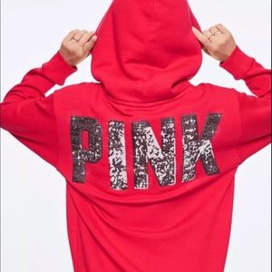 VS PINK Bling Sherpa Hoodie Pullover